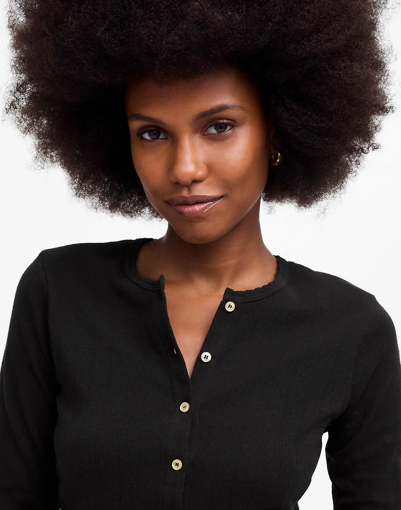 LESET Pointelle Crop Cardigan | Madewell