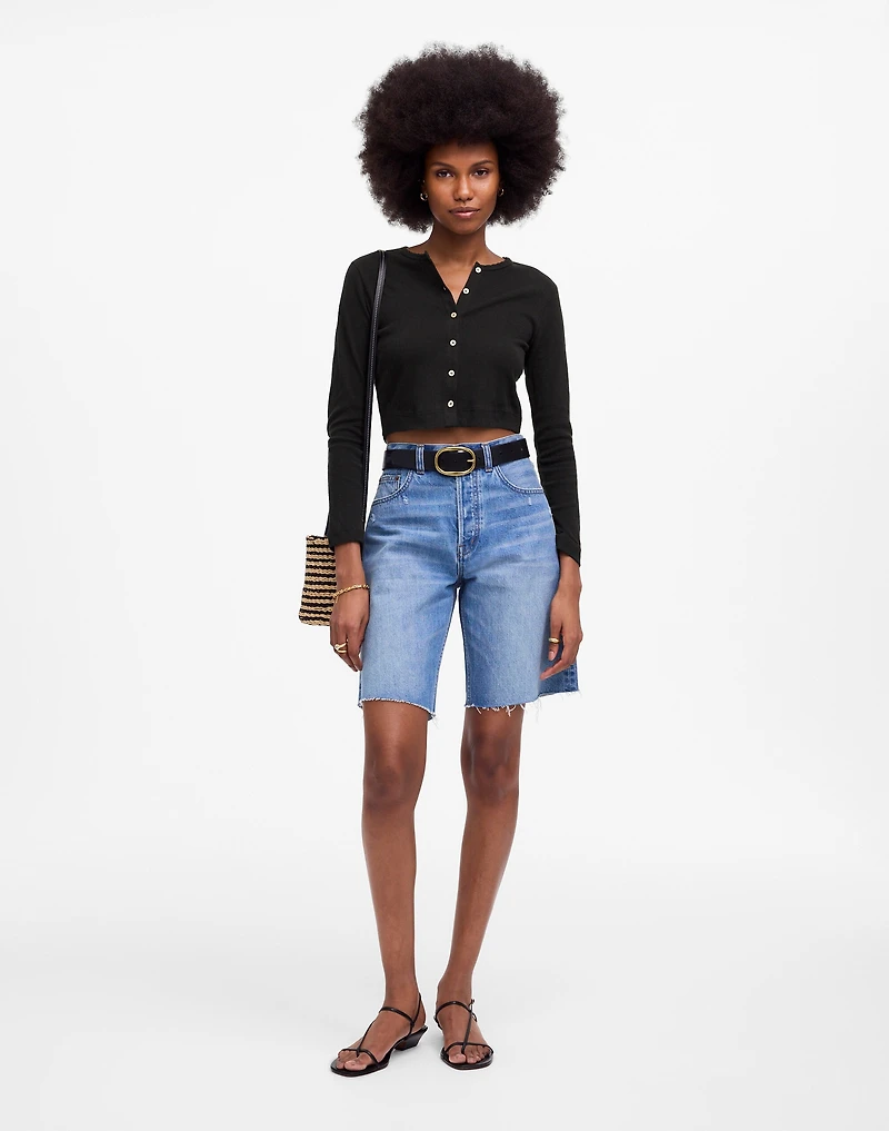 LESET Pointelle Crop Cardigan | Madewell