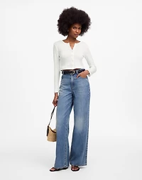 LESET Pointelle Crop Cardigan | Madewell