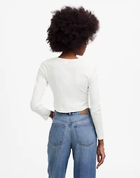 LESET Pointelle Crop Cardigan | Madewell