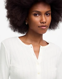 LESET Pointelle Crop Cardigan | Madewell