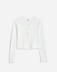 LESET Pointelle Crop Cardigan | Madewell