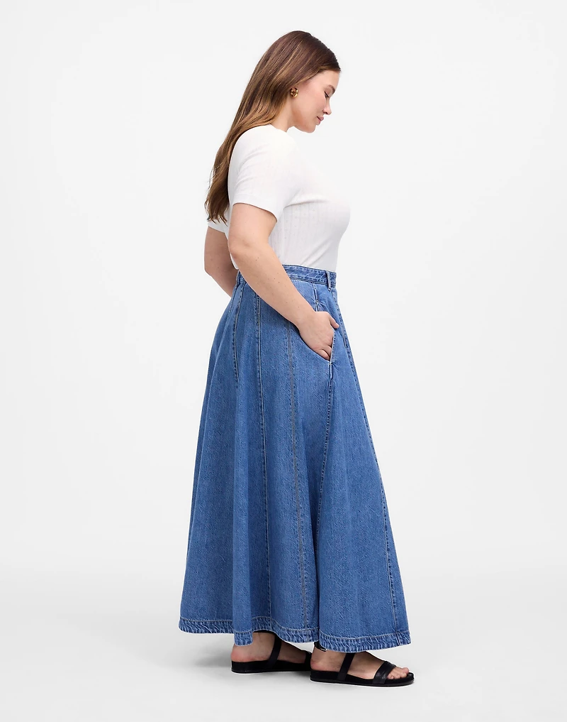 Plus Midi Skirt in Robertson Wash: Airy Denim Edition | Madewell