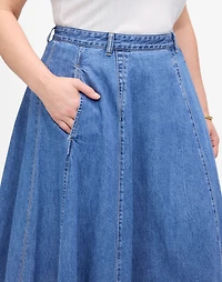 Plus Midi Skirt Robertson Wash: Airy Denim Edition | Madewell