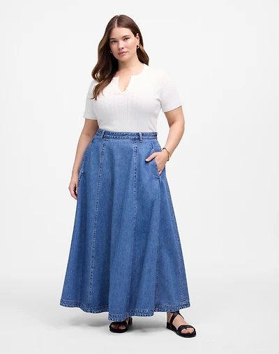 Plus Midi Skirt Robertson Wash: Airy Denim Edition | Madewell