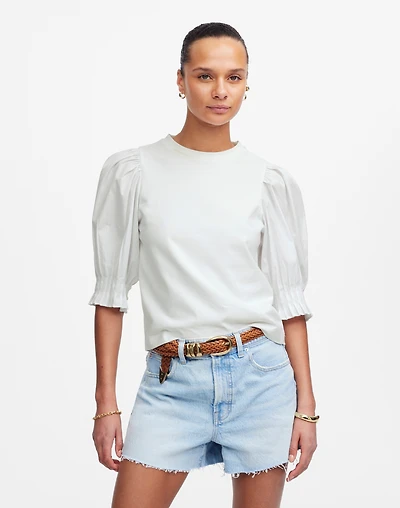 Puff-Sleeve Knit Top | Madewell