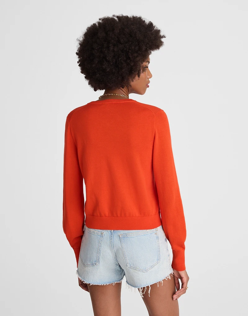 Cotton Crewneck Cardigan | Madewell