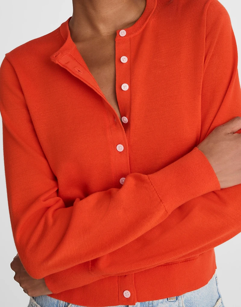 Cotton Crewneck Cardigan | Madewell