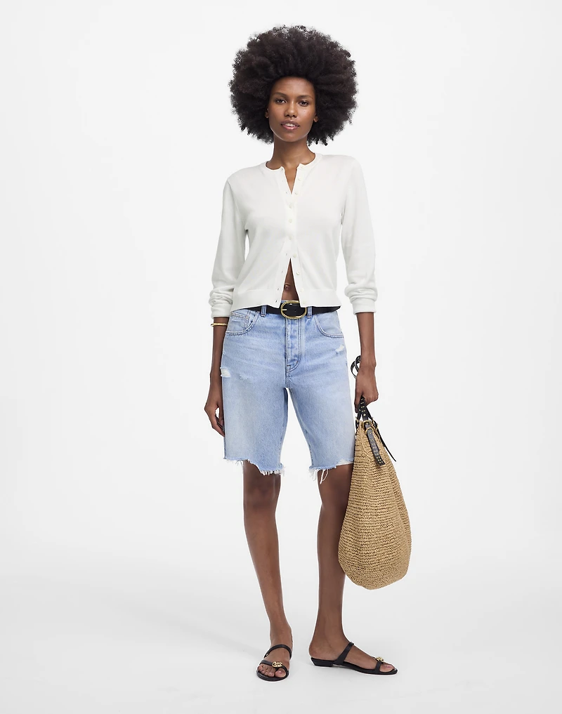Cotton Crewneck Cardigan | Madewell