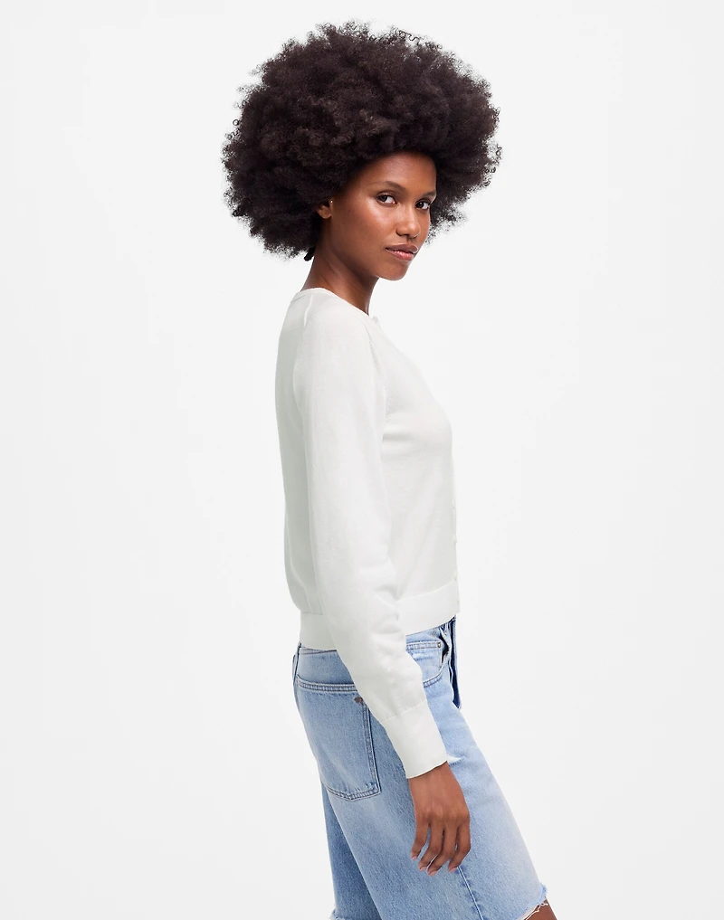 Cotton Crewneck Cardigan | Madewell