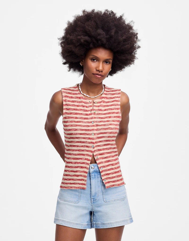Crewneck Sweater Vest in Stripe | Madewell
