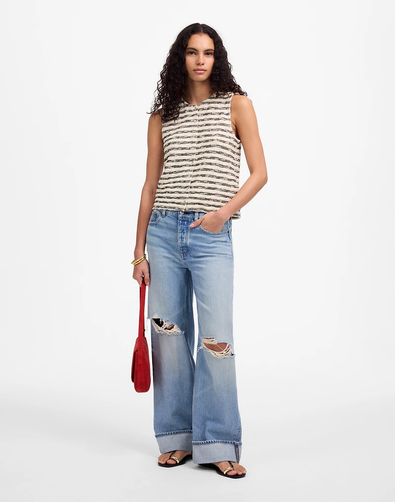 Crewneck Sweater Vest Stripe | Madewell