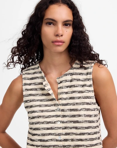 Crewneck Sweater Vest Stripe | Madewell