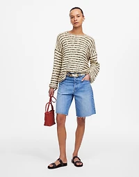 Crewneck Long-Sleeve Knit Tee Stripe | Madewell