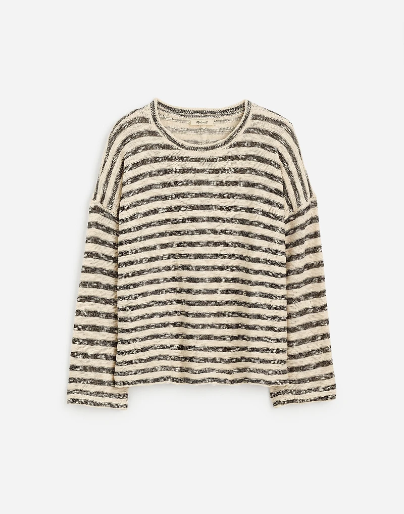 Crewneck Long-Sleeve Knit Tee Stripe | Madewell