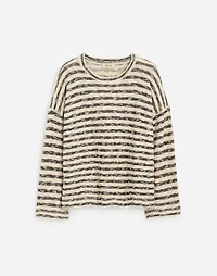 Crewneck Long-Sleeve Knit Tee Stripe | Madewell