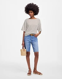 Embroidered Boxy Knit Tee Stripe | Madewell