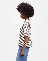 Embroidered Boxy Knit Tee Stripe | Madewell
