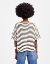 Embroidered Boxy Knit Tee Stripe | Madewell