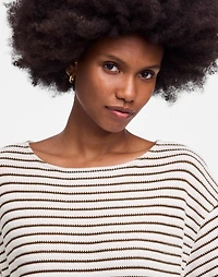 Embroidered Boxy Knit Tee Stripe | Madewell