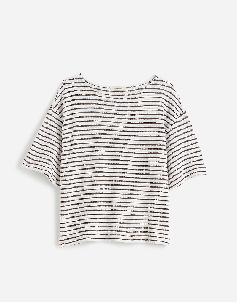 Embroidered Boxy Knit Tee Stripe | Madewell