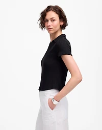Ribbed V-Neck Polo Tee | Madewell