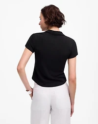 Ribbed V-Neck Polo Tee | Madewell