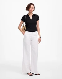 Ribbed V-Neck Polo Tee | Madewell