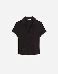 Ribbed V-Neck Polo Tee | Madewell