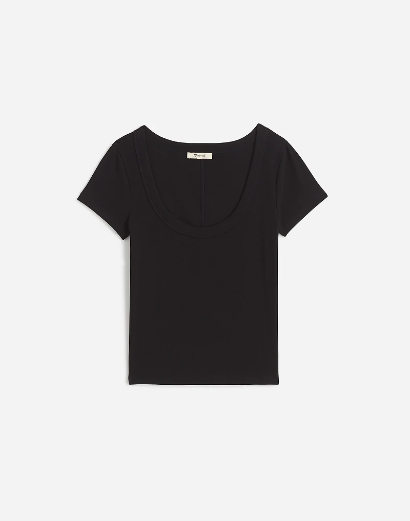 Re)generative Cotton Ribbed Scoopneck Tee | Madewell