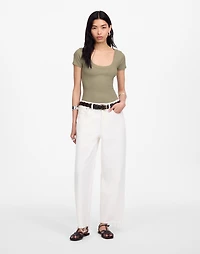 (Re)generative Cotton Ribbed Scoopneck Tee | Madewell