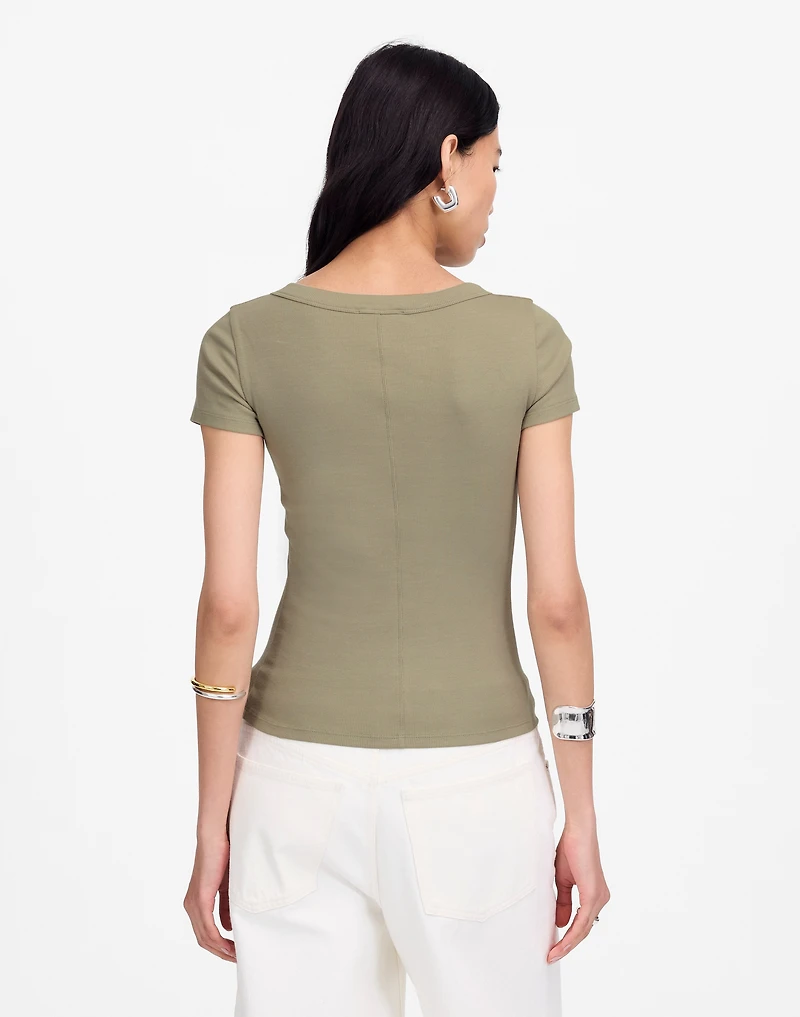 (Re)generative Cotton Ribbed Scoopneck Tee | Madewell