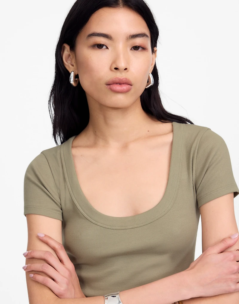(Re)generative Cotton Ribbed Scoopneck Tee | Madewell