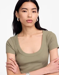 (Re)generative Cotton Ribbed Scoopneck Tee | Madewell
