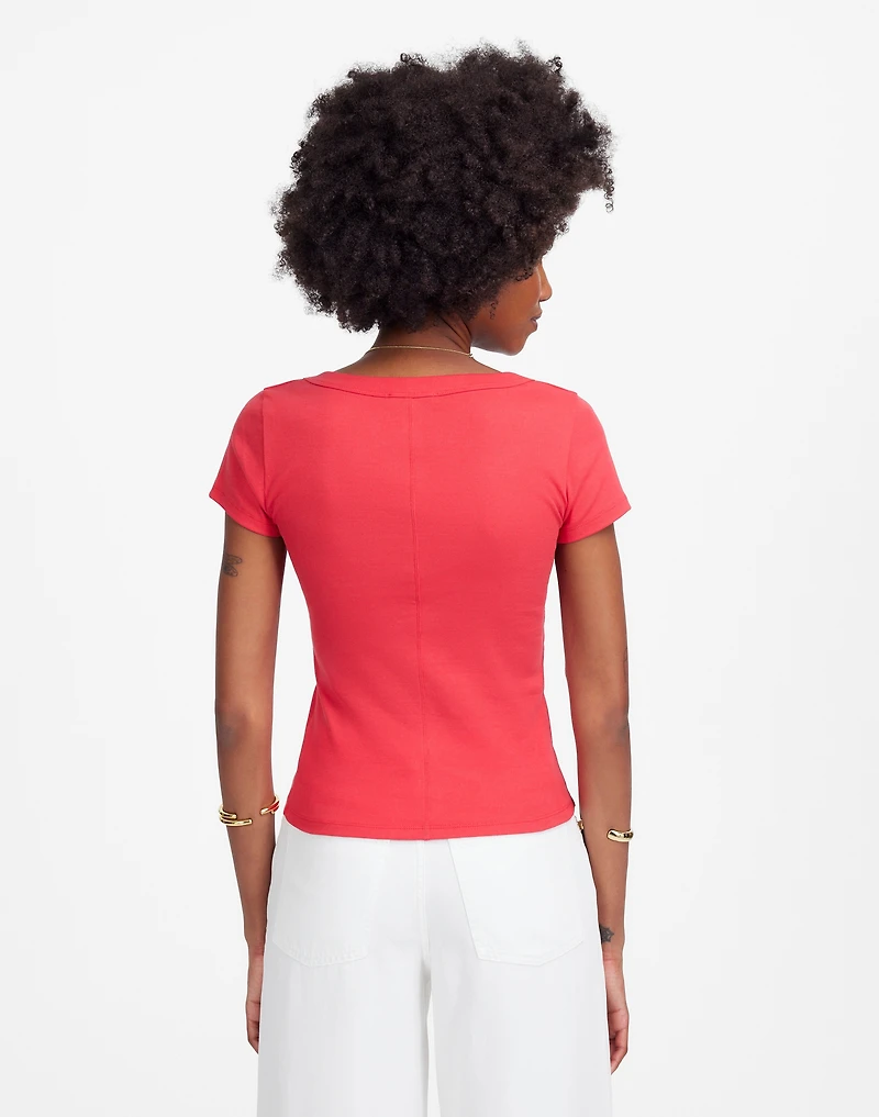 Re)generative Cotton Ribbed Scoopneck Tee | Madewell