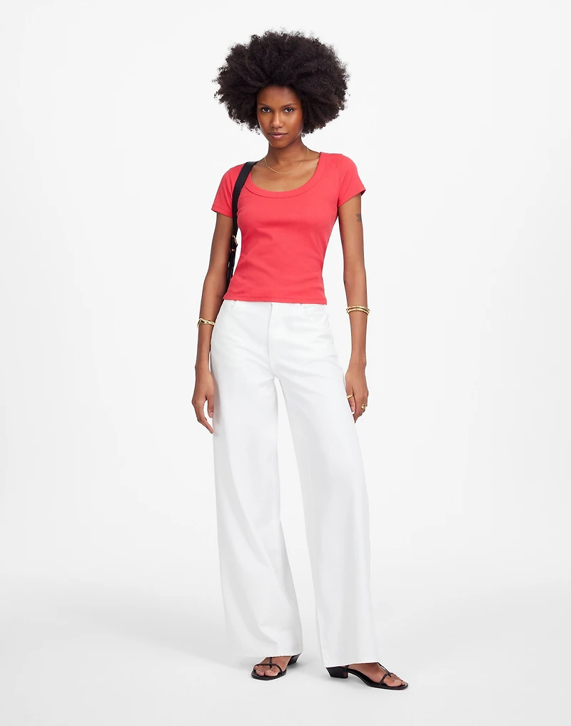 Re)generative Cotton Ribbed Scoopneck Tee | Madewell