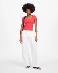 Re)generative Cotton Ribbed Scoopneck Tee | Madewell