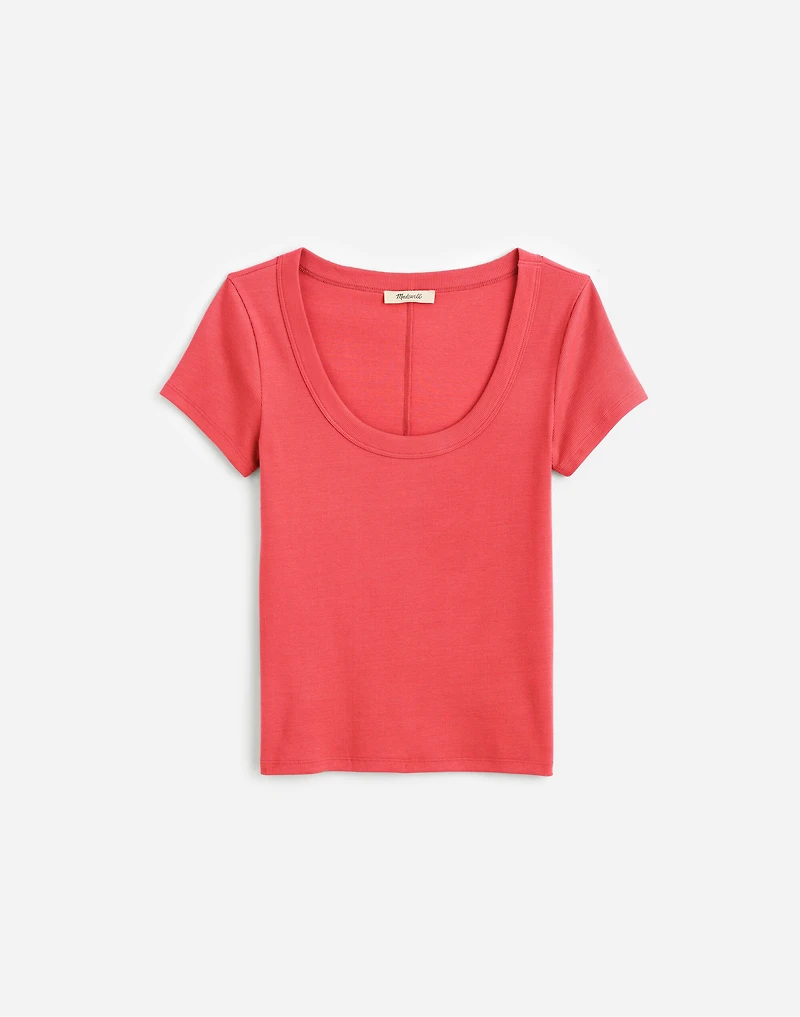 Re)generative Cotton Ribbed Scoopneck Tee | Madewell