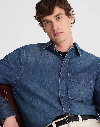 Denim Button-Up Shirt Chambers Wash | Madewell