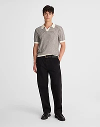 Plaid Johnny-Collar Sweater Polo | Madewell