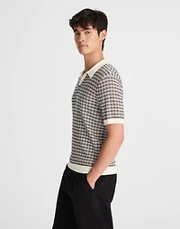 Plaid Johnny-Collar Sweater Polo | Madewell