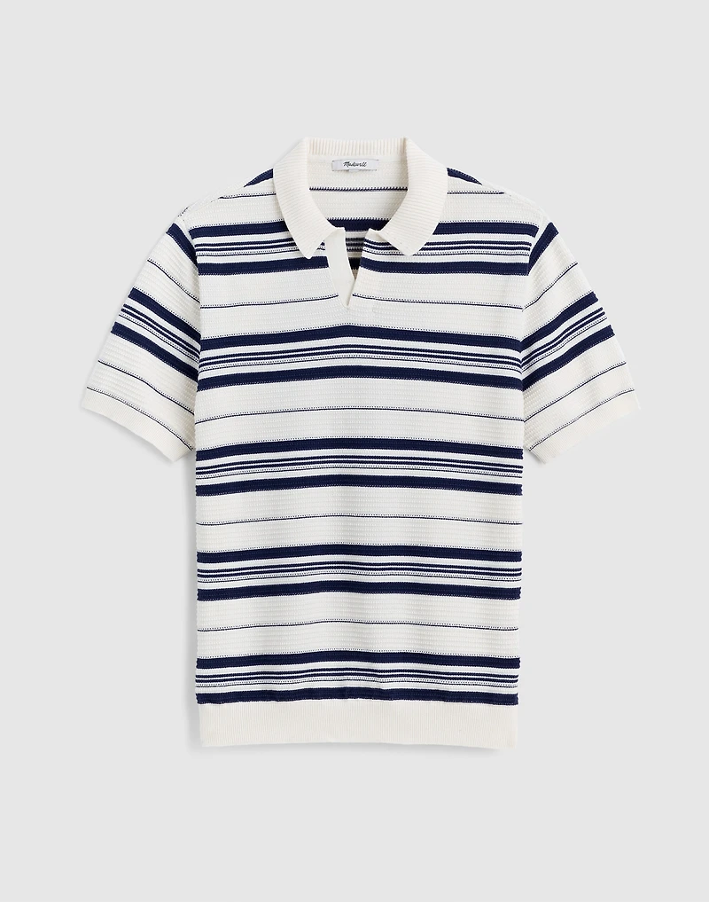 Striped Johnny-Collar Sweater Polo | Madewell