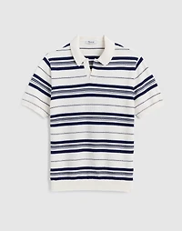 Striped Johnny-Collar Sweater Polo | Madewell