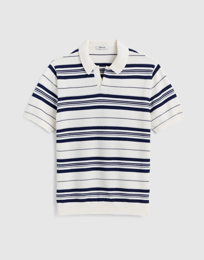 Striped Johnny-Collar Sweater Polo | Madewell