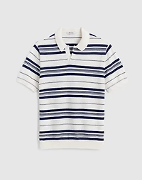 Striped Johnny-Collar Sweater Polo | Madewell