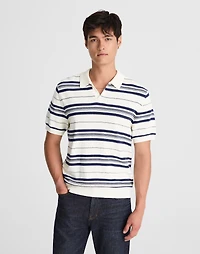 Striped Johnny-Collar Sweater Polo | Madewell