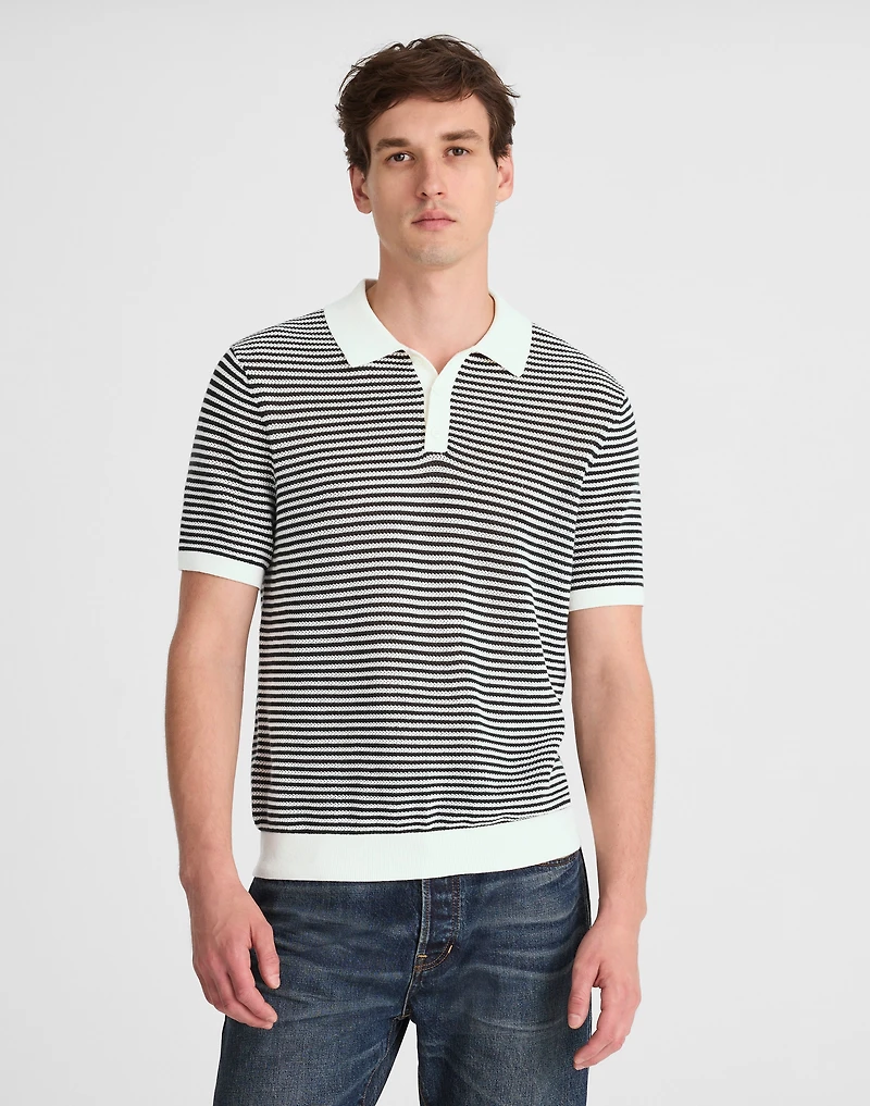 Pointelle-Stripe Sweater Polo | Madewell