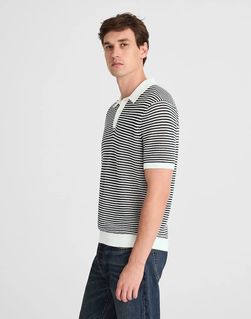 Pointelle-Stripe Sweater Polo | Madewell