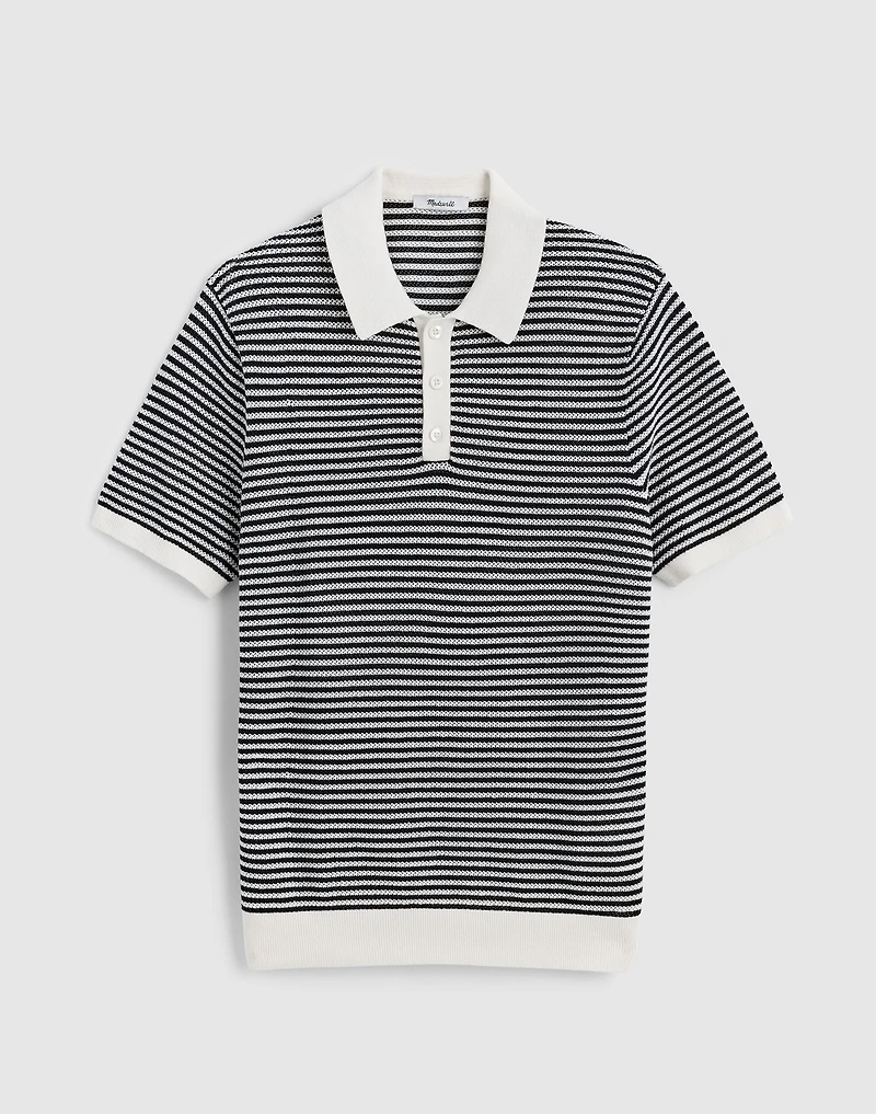 Pointelle-Stripe Sweater Polo | Madewell