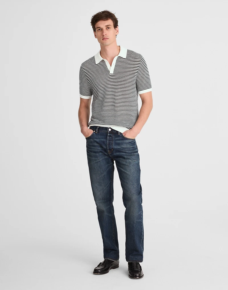 Pointelle-Stripe Sweater Polo | Madewell